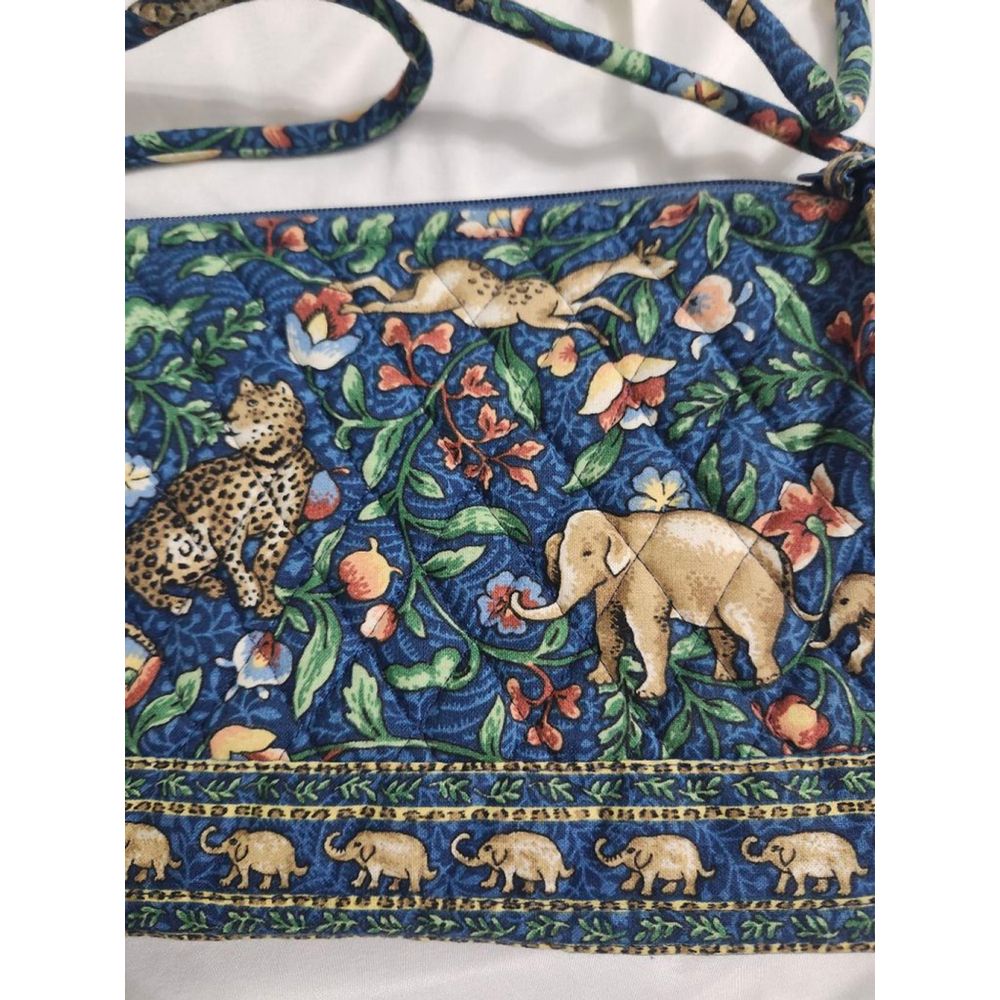Vera Bradley Crossbody Bag Blue Green Animal Print - Picture 2 of 4
